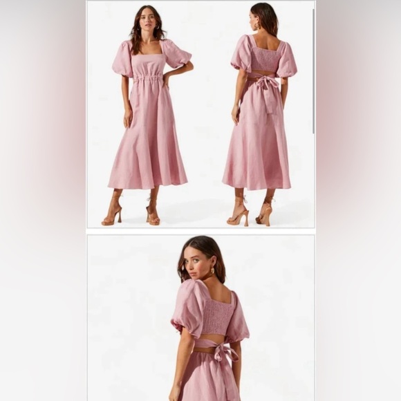 Astr the Label Puff Sleeve cut out dress - Picture 1 of 4